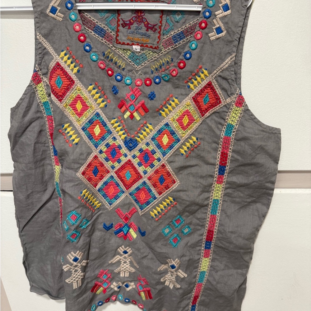 Johnny Was Embellished Blouse large tank - Picture 4 of 5